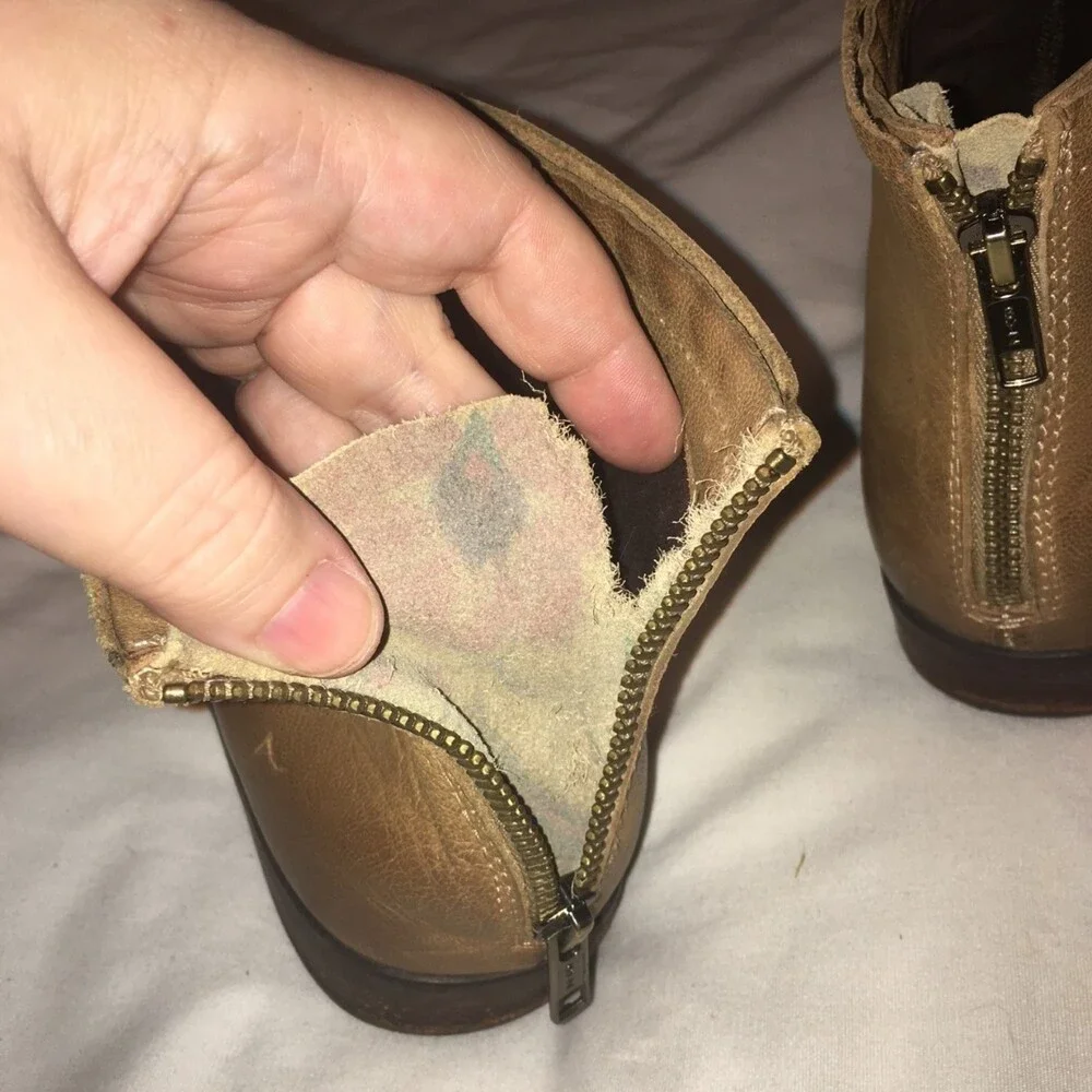 OTBT bootie Womens 8 tan Tilton desert genuine leather ankle zip Moto Hipster - Picture 7 of 7